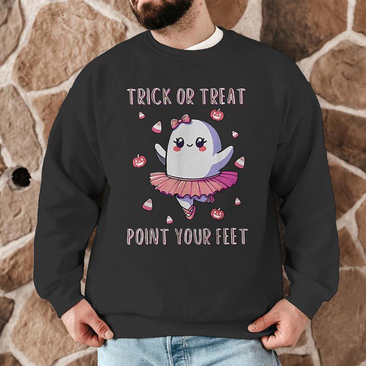 Trick Or Treat Point Your Feet Halloween Ghost Dance Teacher Men Graphic Sweatshirt, novelty gifts, funny gifts