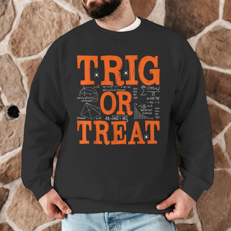 Trig Or Treat Trigonometry Math Teacher Halloween Men Graphic Sweatshirt, novelty gifts, funny gifts