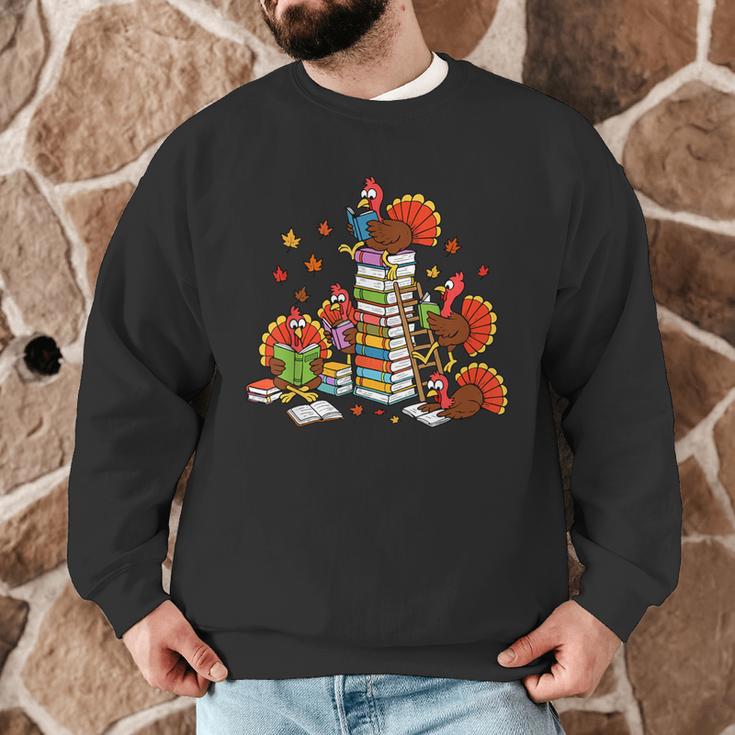 Turkey Reading Books Fall Thanksgiving Teacher Librarian Men Graphic Sweatshirt, novelty gifts, funny gifts Turkey Reading Books Fall Thanksgiving Teacher Librarian Men Graphic Sweatshirt, novelty gifts, funny gifts