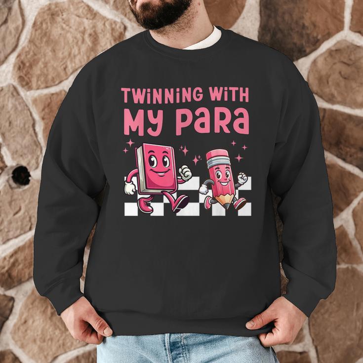 Twinning With My Para Teacher Matching Paraprofessional 70s For Men Women Men Graphic Sweatshirt, novelty gifts, funny gifts Twinning With My Para Teacher Matching Paraprofessional 70s For Men Women Men Graphic Sweatshirt, novelty gifts, funny gifts