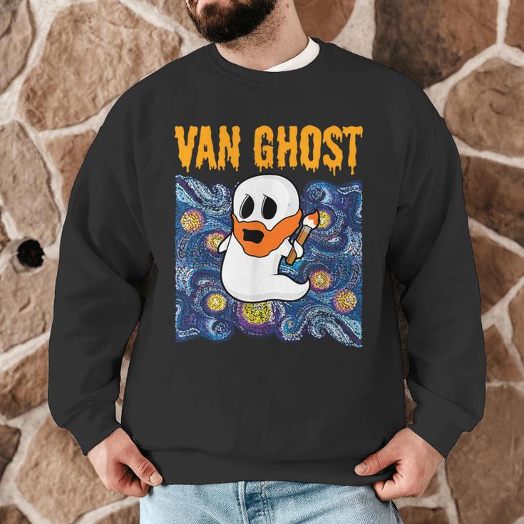 Van Ghost Art Teacher Halloween Van Gogh Starry Night Men Graphic Sweatshirt, novelty gifts, funny gifts