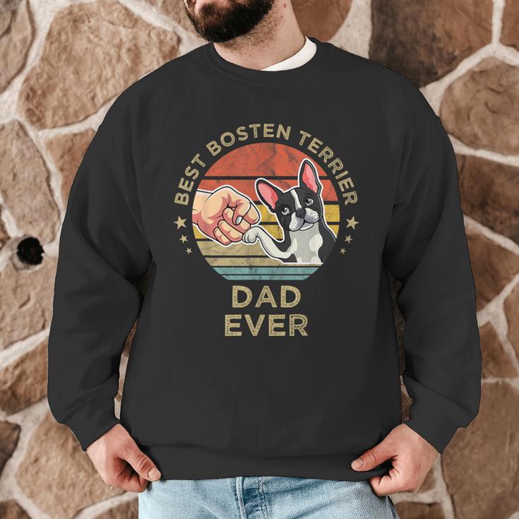 Vintage Best Boston Terrier Dad Ever Dog Father Father's Day Men Girls Kids Men Graphic Sweatshirt, novelty gifts, funny gifts