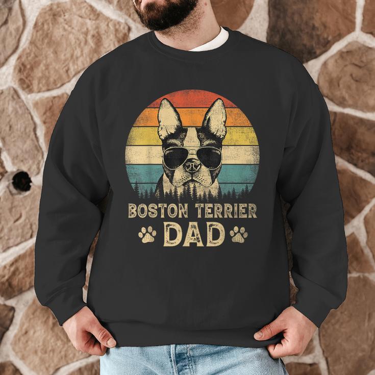 Vintage Boston Terrier Dad Dog Lovers Father's Day Tee Men Graphic Sweatshirt, novelty gifts, funny gifts