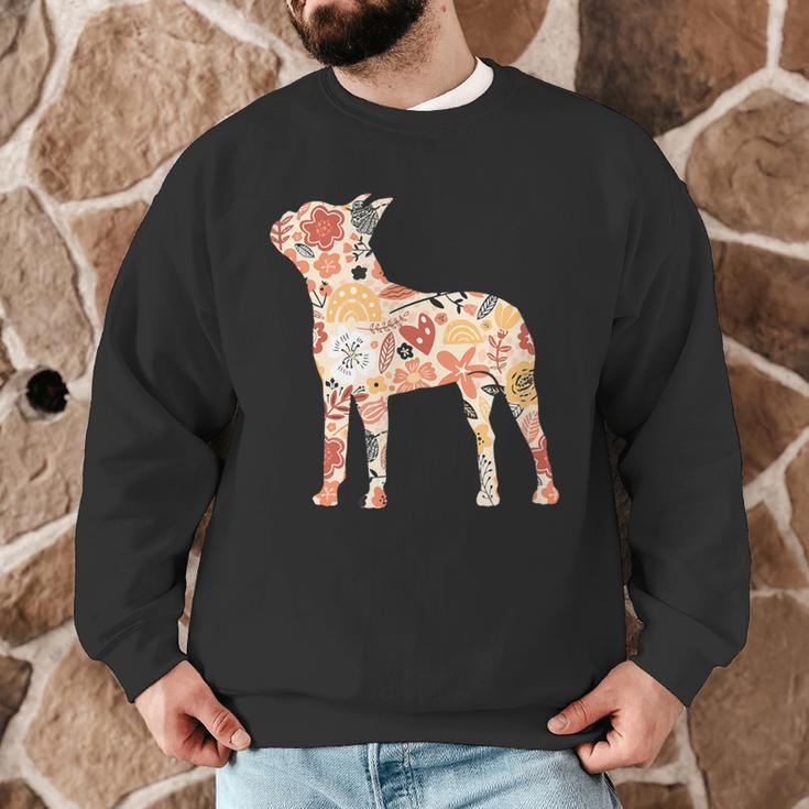 Vintage Floral Boston Terrier For Dog Lover Men Graphic Sweatshirt, novelty gifts, funny gifts