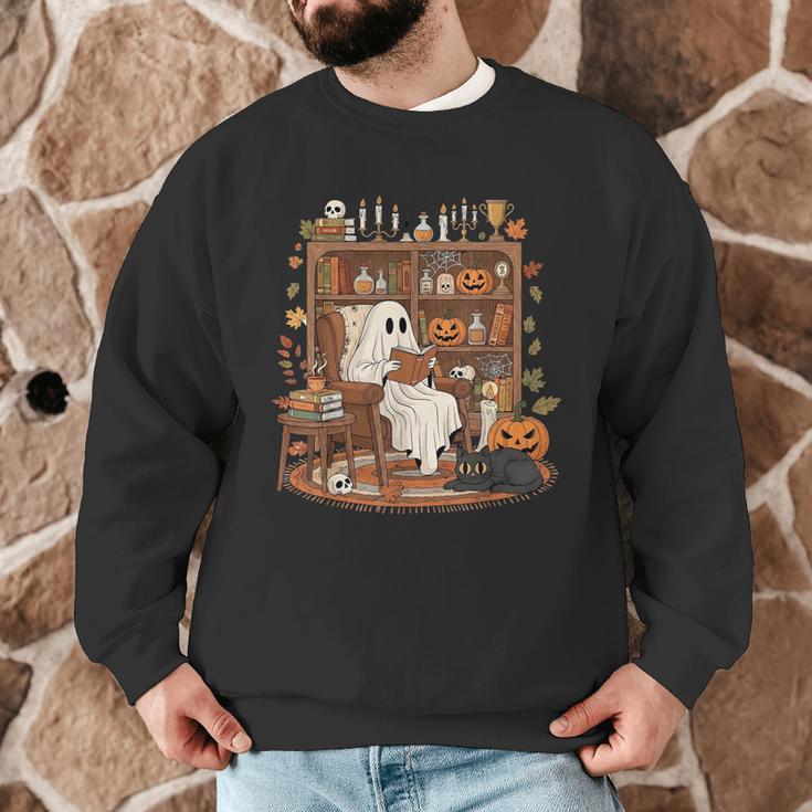 Vintage Ghost Book Reading Pumpkin Gothic Halloween Teachers Men Graphic Sweatshirt, novelty gifts, funny gifts Vintage Ghost Book Reading Pumpkin Gothic Halloween Teachers Men Graphic Sweatshirt, novelty gifts, funny gifts