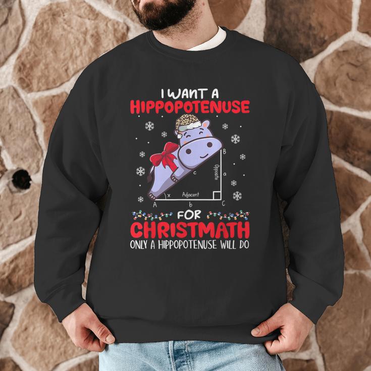 I Want A Hippopotenuse For Christmath Math Teacher Christmas Men Graphic Sweatshirt, novelty gifts, funny gifts I Want A Hippopotenuse For Christmath Math Teacher Christmas Men Graphic Sweatshirt, novelty gifts, funny gifts