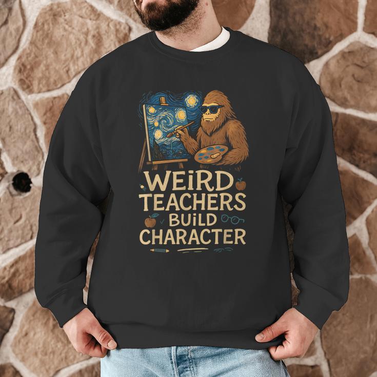 Weird Teachers Build Character Van Bigfoot Art Men Graphic Sweatshirt, novelty gifts, funny gifts
