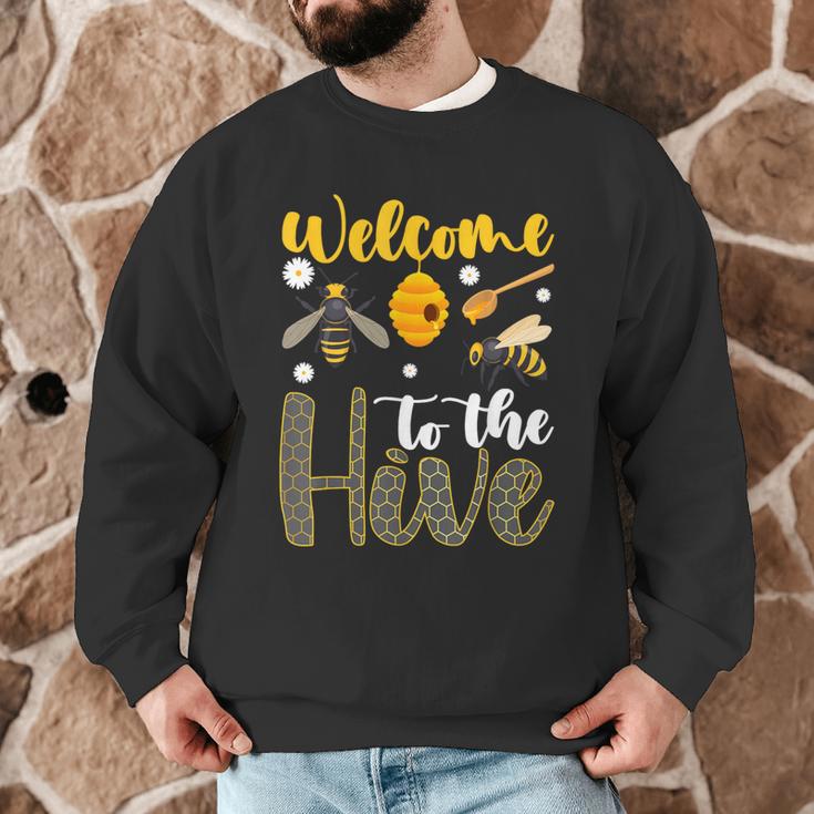 Welcome To The Hive Bee Teacher Back To School Men Graphic Sweatshirt, novelty gifts, funny gifts Welcome To The Hive Bee Teacher Back To School Men Graphic Sweatshirt, novelty gifts, funny gifts