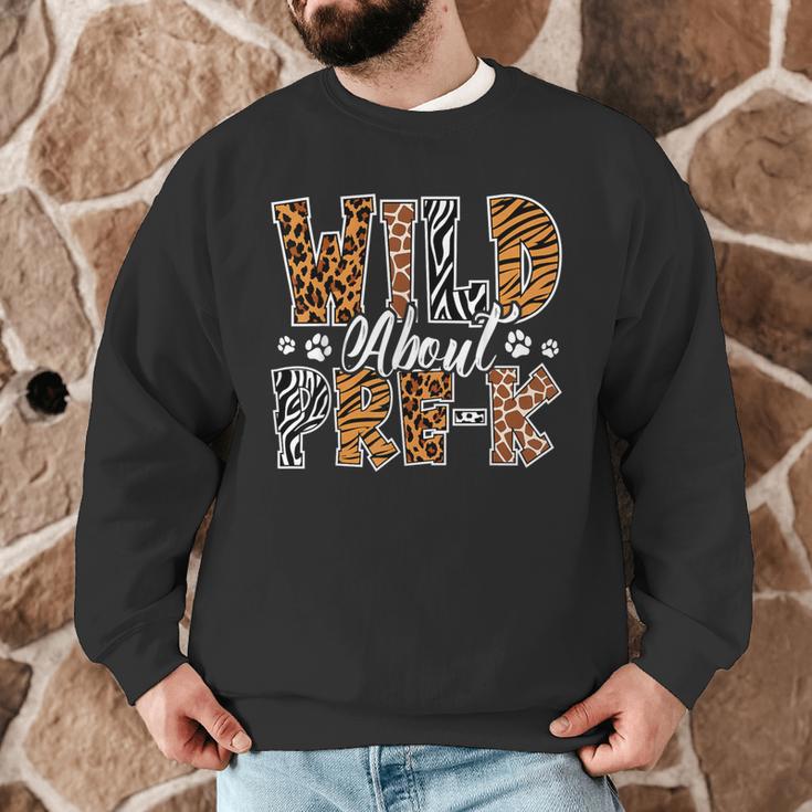 Wild About Pre-K Teacher Student First Day Of Kindergarten Men Graphic Sweatshirt, novelty gifts, funny gifts