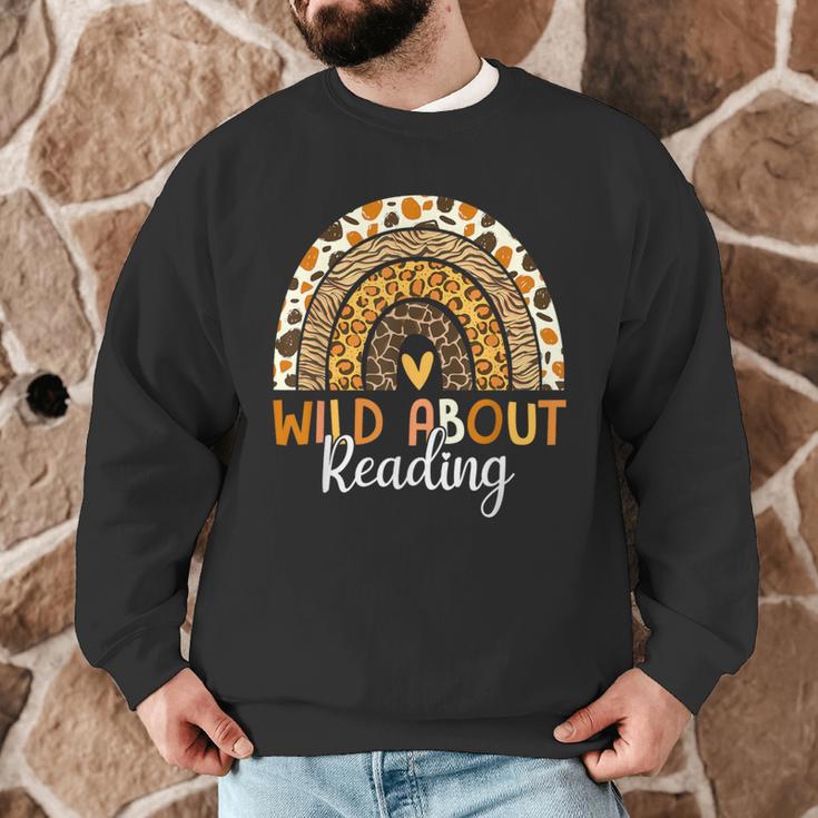 Wild About Reading Teacher Back To School Leopard Rainbow Men Graphic Sweatshirt, novelty gifts, funny gifts Wild About Reading Teacher Back To School Leopard Rainbow Men Graphic Sweatshirt, novelty gifts, funny gifts