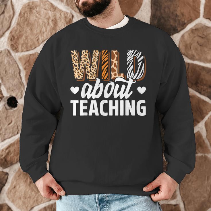 Wild About Teaching Teacher Teaching Back To School Men Graphic Sweatshirt, novelty gifts, funny gifts