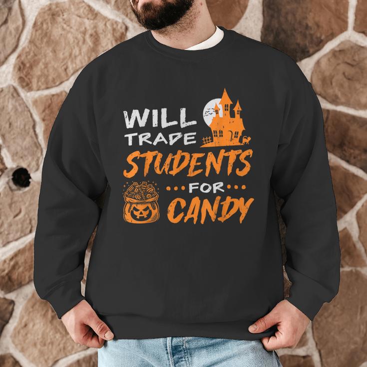 Will Trade Students For Candy Halloween Costume Teacher Men Graphic Sweatshirt, novelty gifts, funny gifts