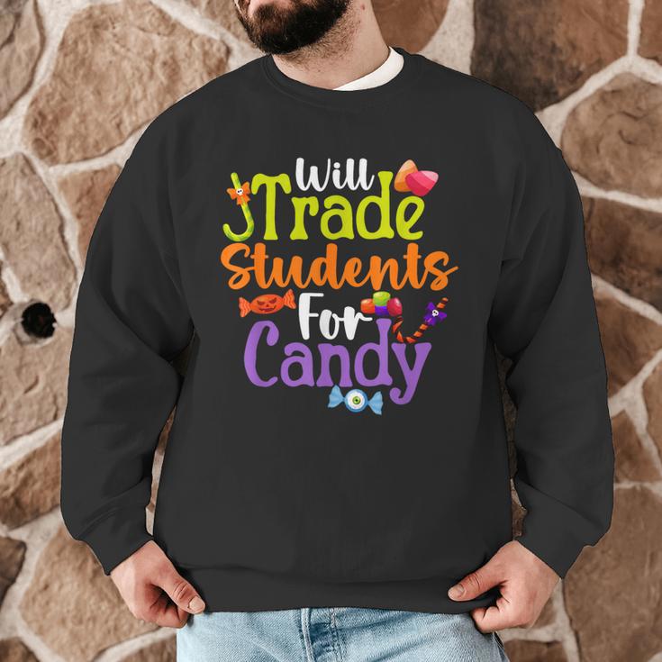 Will Trade Students For Candy Teacher Halloween Costume Men Graphic Sweatshirt, novelty gifts, funny gifts