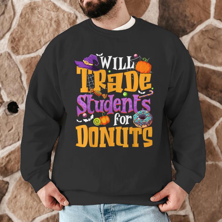 Will Trade Students For Donuts Halloween Teacher Men Graphic Sweatshirt, novelty gifts, funny gifts