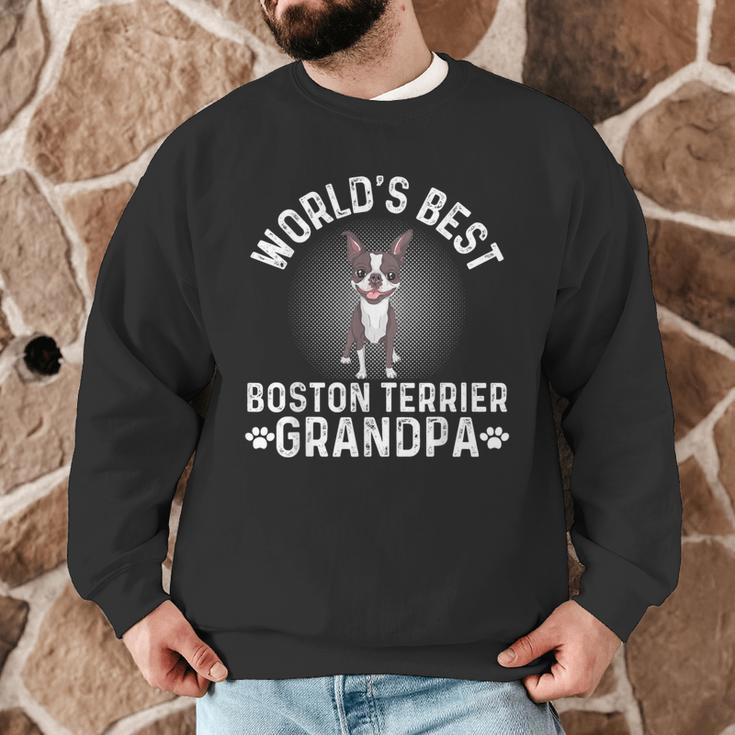 World's Best Boston Terrier Grandpa Dog Grandfather For Men Women Girls Kids Men Graphic Sweatshirt, novelty gifts, funny gifts