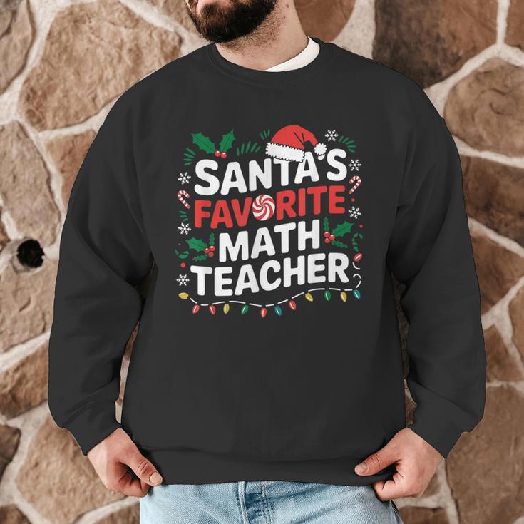 Xmas Lighting Santa's Favorite Math Teacher Christmas Men Graphic Sweatshirt, novelty gifts, funny gifts