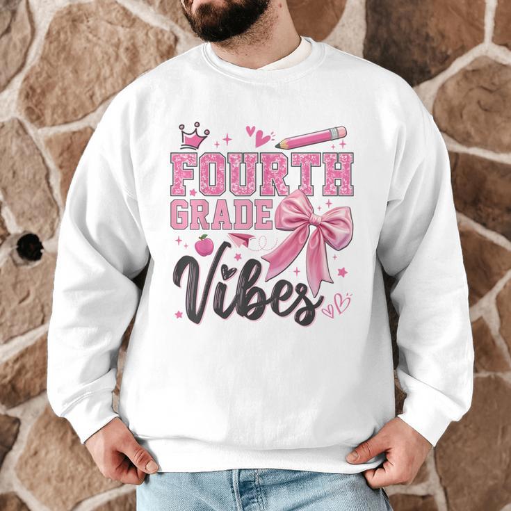4th Fourth Grade Vibes Back To School Coquette Teacher Girl Men Graphic Sweatshirt, novelty gifts, funny gifts 4th Fourth Grade Vibes Back To School Coquette Teacher Girl Men Graphic Sweatshirt, novelty gifts, funny gifts