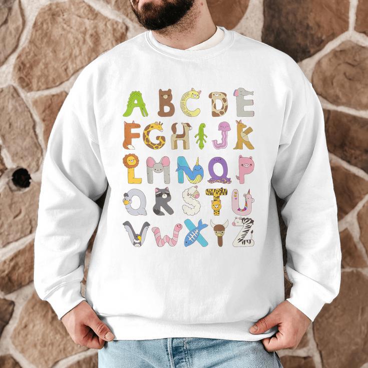 ABC Animals Alphabet Graphic Boys Girls Kindergarten Teacher Men Graphic Sweatshirt, novelty gifts, funny gifts