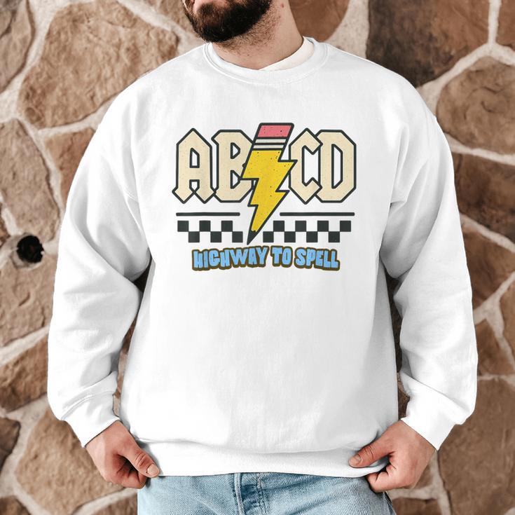 ABCD Highway To Spell Pencil Teacher & Student Font Me Men Graphic Sweatshirt, novelty gifts, funny gifts ABCD Highway To Spell Pencil Teacher & Student Font Me Men Graphic Sweatshirt, novelty gifts, funny gifts