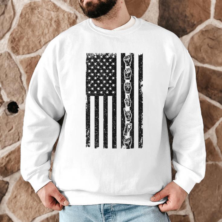 ASL Flag Sign Language Deaf ASL Teacher For Men Women Men Graphic Sweatshirt, novelty gifts, funny gifts ASL Flag Sign Language Deaf ASL Teacher For Men Women Men Graphic Sweatshirt, novelty gifts, funny gifts