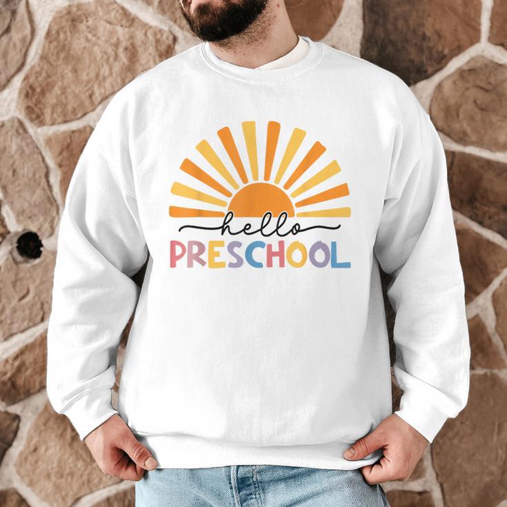 Back To School Hello Preschool For Kids Teacher Women Men Graphic Sweatshirt, novelty gifts, funny gifts Back To School Hello Preschool For Kids Teacher Women Men Graphic Sweatshirt, novelty gifts, funny gifts