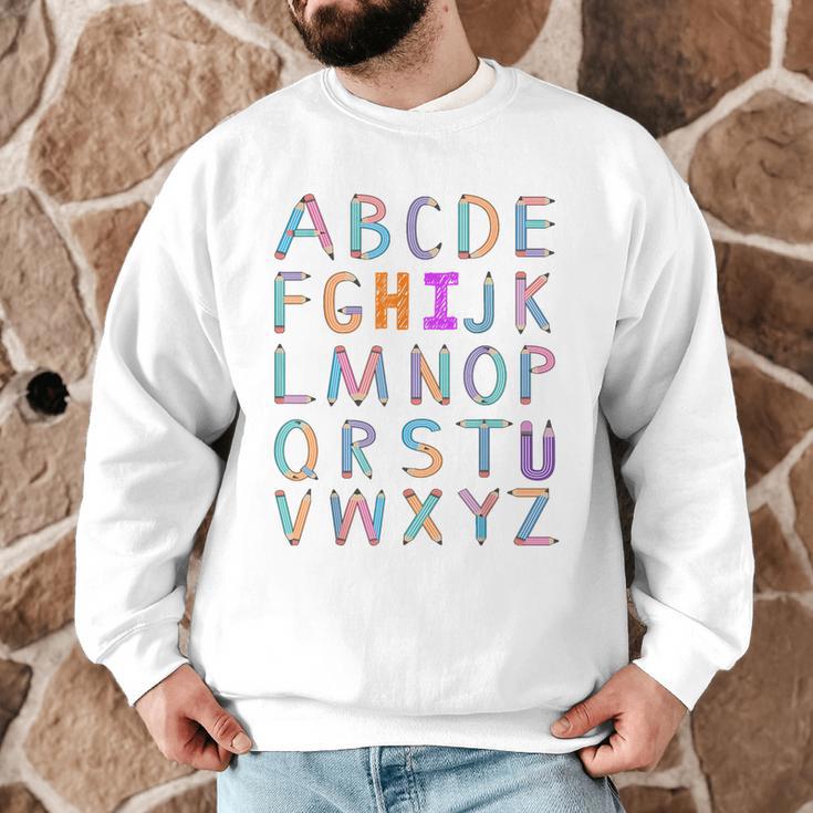 Back To School Kindergarten Alphabet ABC Teacher Women Kids Men Graphic Sweatshirt, novelty gifts, funny gifts