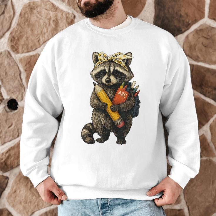 Back To School Raccoon Teachers Student Kids Men Graphic Sweatshirt, novelty gifts, funny gifts