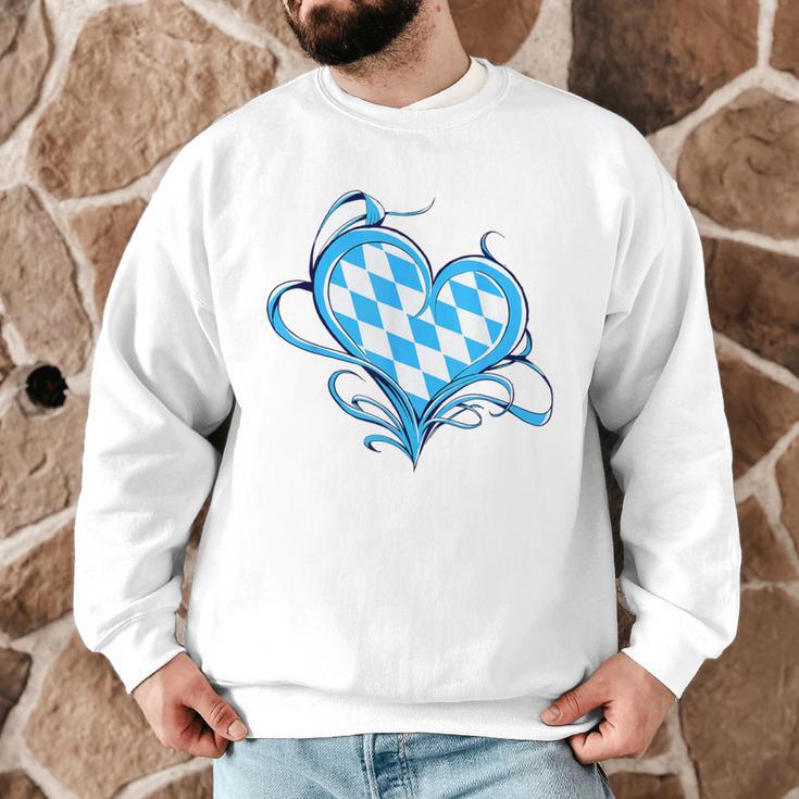 Bavarian Flag As Heart Blue Diamond Bavaria Men Graphic Sweatshirt, novelty gifts, funny gifts