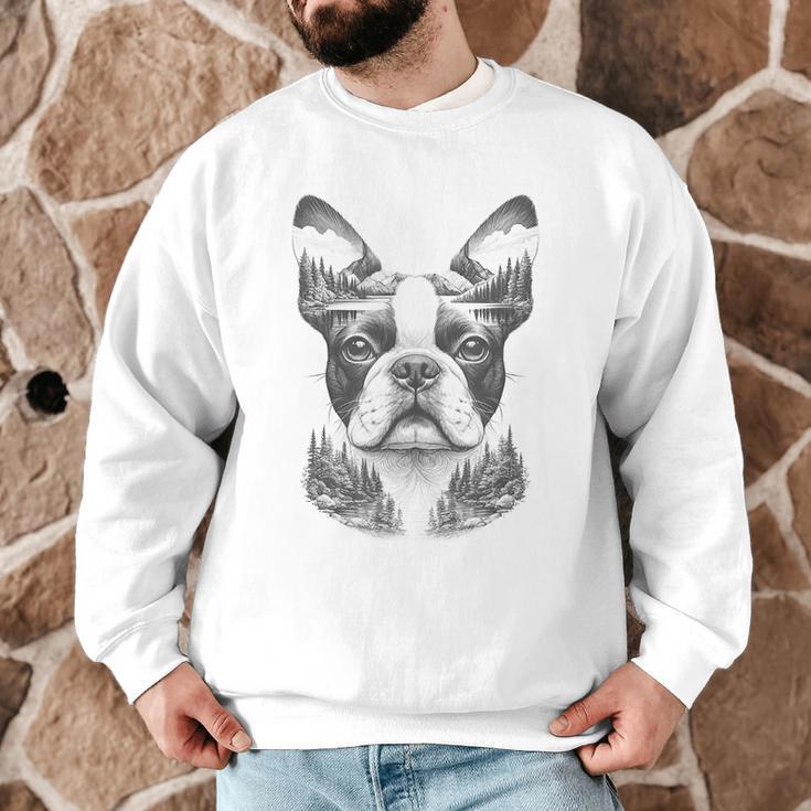 Boston Terrier Dog Bostie Nature Memorial Idea Men Women Men Graphic Sweatshirt, novelty gifts, funny gifts