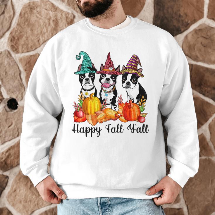 Boston Terrier Dog Lover Fall Ya'Ll Halloween Costume Men Women Men Graphic Sweatshirt, novelty gifts, funny gifts