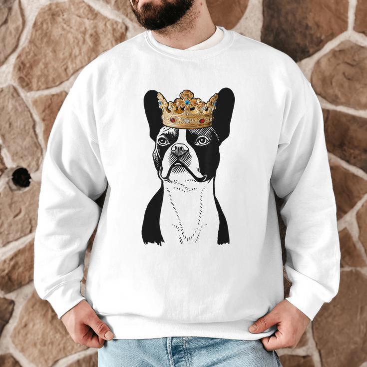 Boston Terrier Dog Wearing Crown For Men Women Girls Kids Men Graphic Sweatshirt, novelty gifts, funny gifts