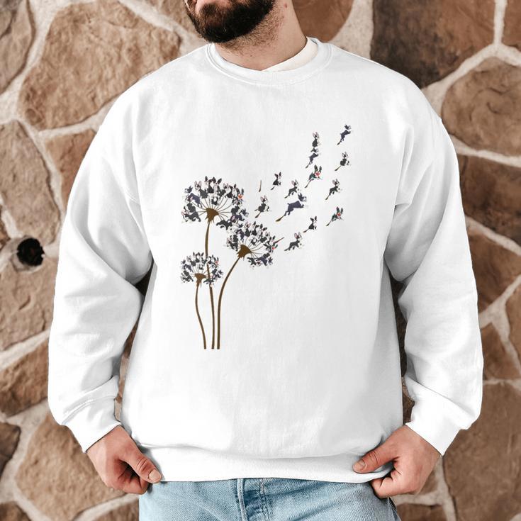 Boston Terrier Flower Fly Dandelion Dog Lover Dog Dad Men Graphic Sweatshirt, novelty gifts, funny gifts