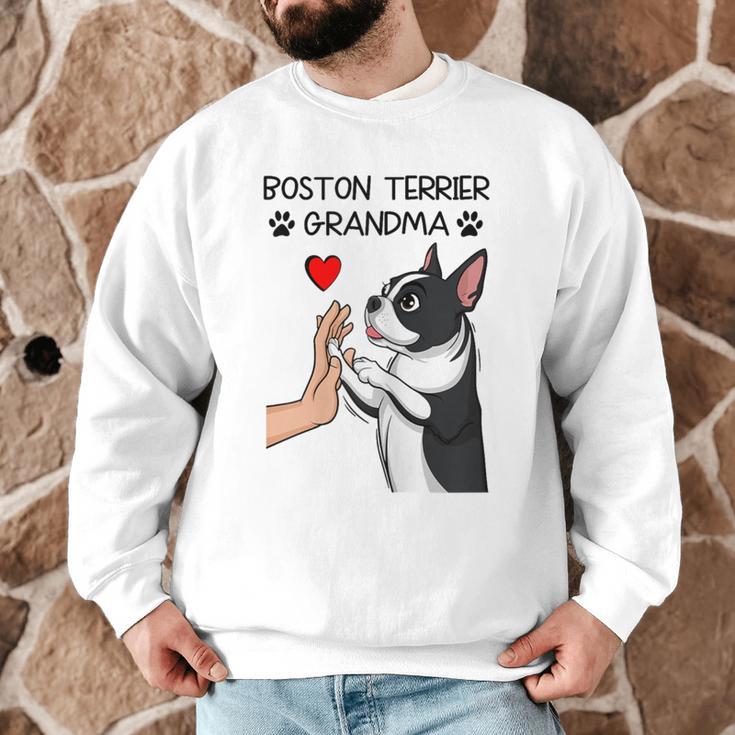 Boston Terrier Grandma Mother's Day Dog Mom Men Graphic Sweatshirt, novelty gifts, funny gifts