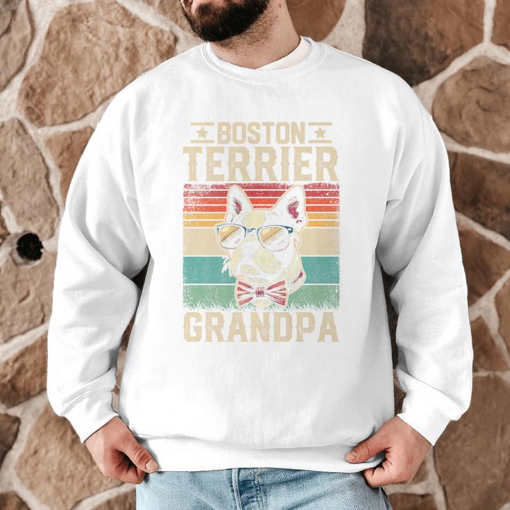Boston Terrier Grandpa Dog Lover Father's Day Premium Men Graphic Sweatshirt, novelty gifts, funny gifts
