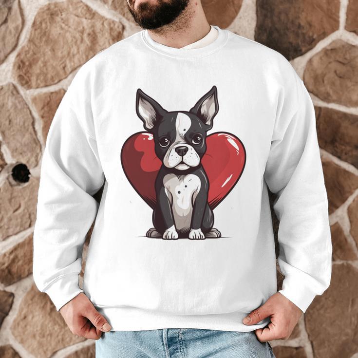 Boston Terrier Mom Dad Bostie Dog Lover Valentines Day Men Graphic Sweatshirt, novelty gifts, funny gifts