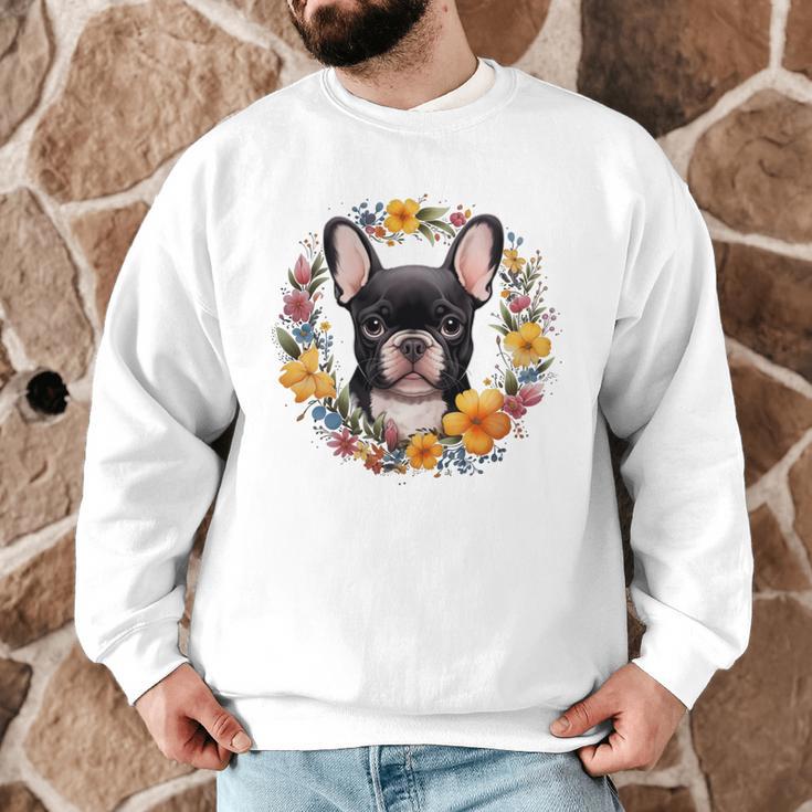 Boston Terrier Mom Floral Bostie Dog Lover Flowers Cute Men Graphic Sweatshirt, novelty gifts, funny gifts