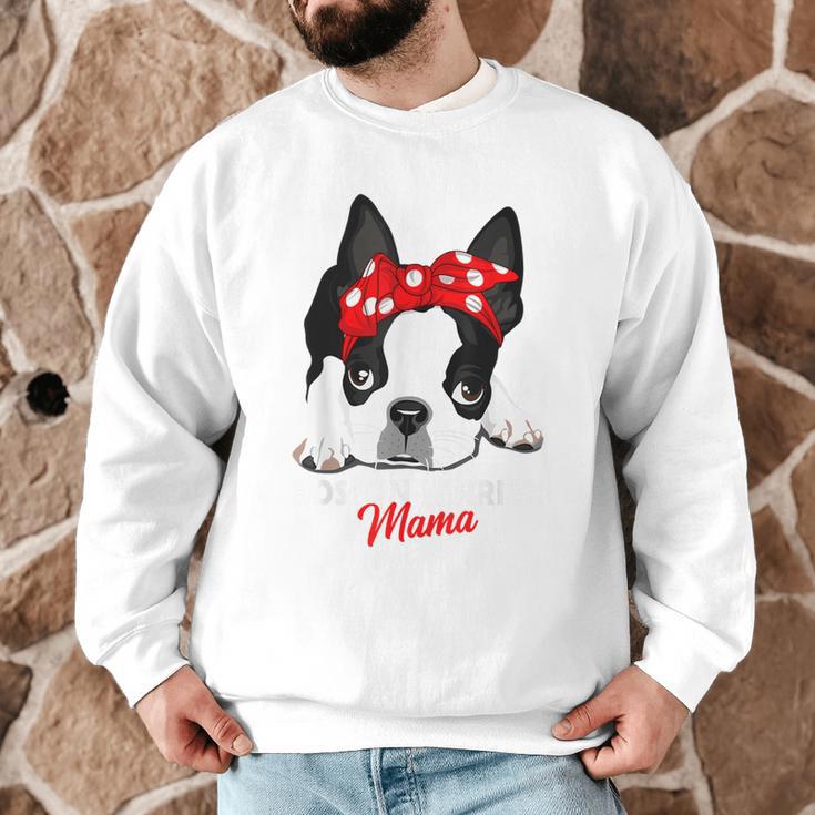 Boston Terrier Mum Dog Woman Idea Men Graphic Sweatshirt, novelty gifts, funny gifts