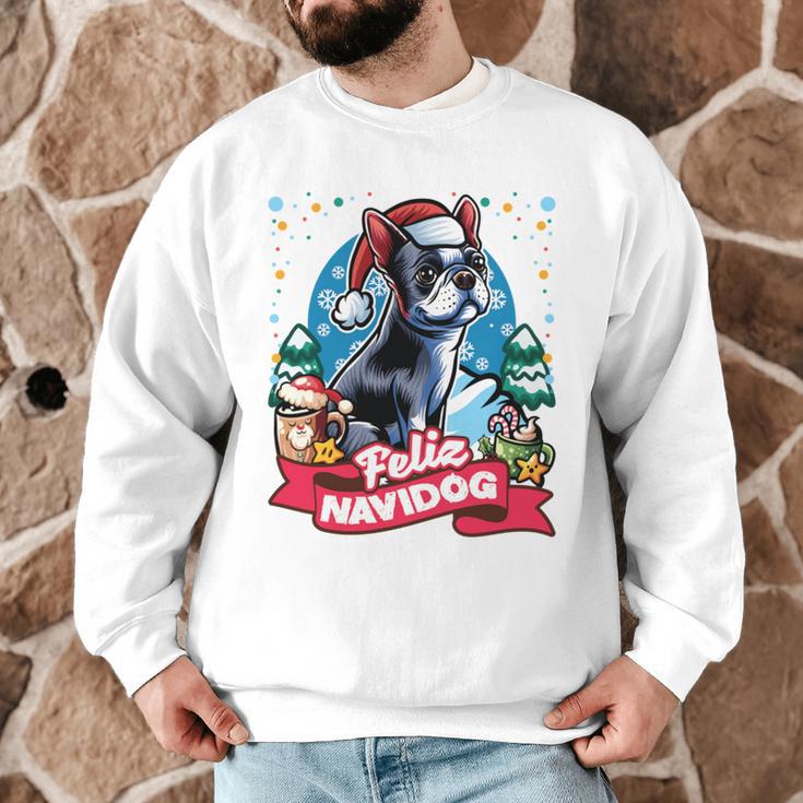 Boston Terrier Santa Claus Coffee Mug Merry Christmas Dogs Men Graphic Sweatshirt, novelty gifts, funny gifts
