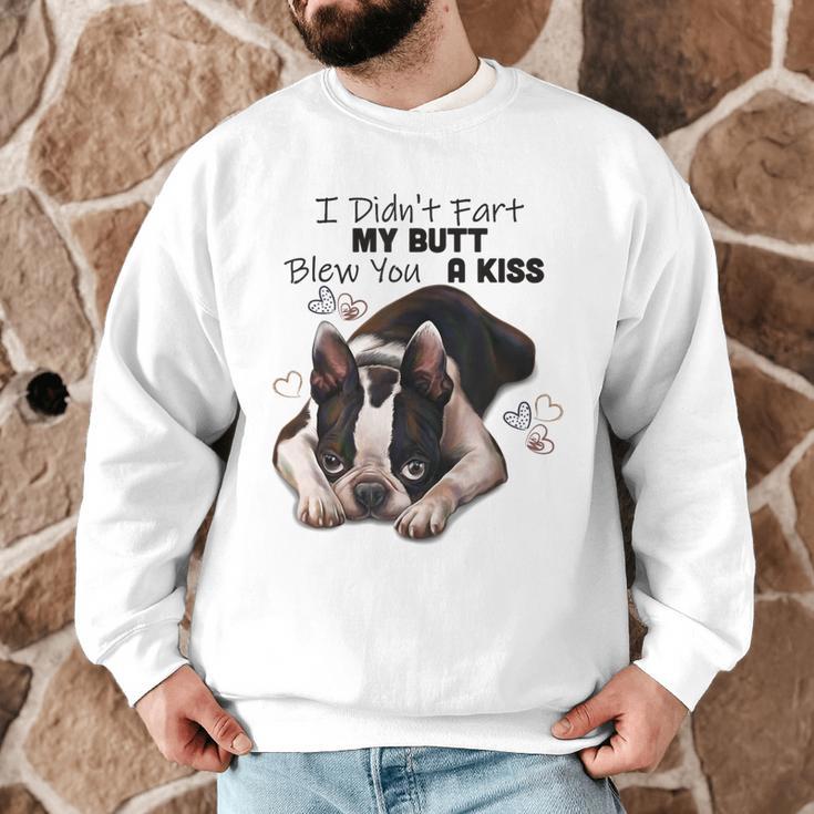 Boston Terrier Shirt I Didn't Fart My Butt Blew You A Kiss Men Graphic Sweatshirt, novelty gifts, funny gifts