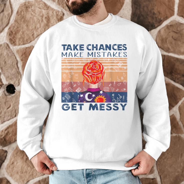 Take Chances Make Mistakes Get Messy Vintage Teacher Life Men Graphic Sweatshirt, novelty gifts, funny gifts