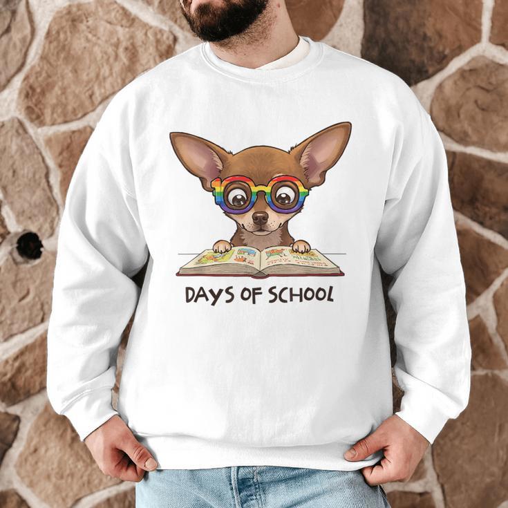 Chihuahua 100 Days Of School Rainbow Glasses Teacher Men Graphic Sweatshirt, novelty gifts, funny gifts
