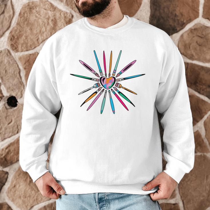 Cool Brush Heart Shape Art Teacher Paint For Artist Painter Men Graphic Sweatshirt, novelty gifts, funny gifts Cool Brush Heart Shape Art Teacher Paint For Artist Painter Men Graphic Sweatshirt, novelty gifts, funny gifts
