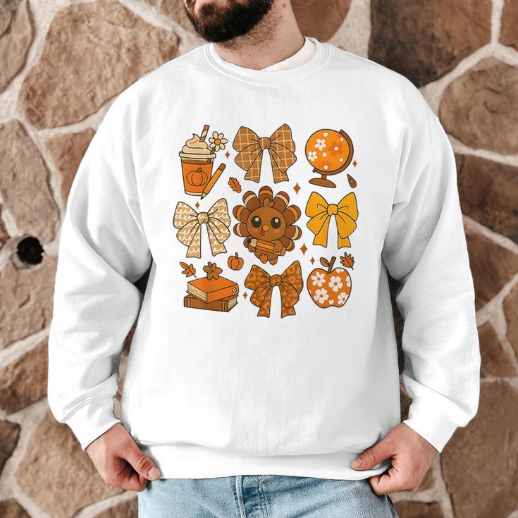 Coquette Teach Teacher Bows Thanksgiving Turkey Fall Autumn Men Graphic Sweatshirt, novelty gifts, funny gifts Coquette Teach Teacher Bows Thanksgiving Turkey Fall Autumn Men Graphic Sweatshirt, novelty gifts, funny gifts
