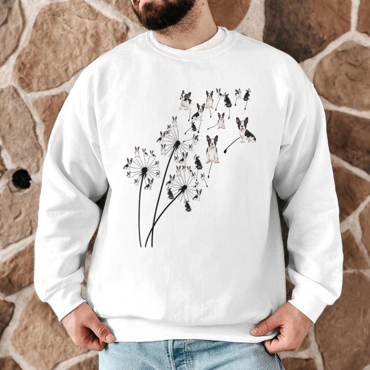 Dandelion Boston Terrier Flower Floral Bostie Tree Men Graphic Sweatshirt, novelty gifts, funny gifts