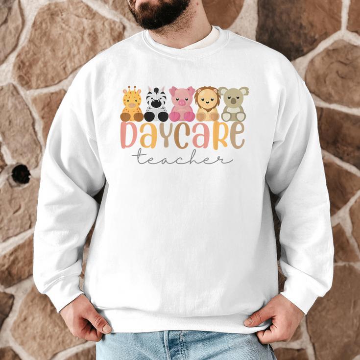 Daycare Teacher Animals Daycare Provider Back To School Men Graphic Sweatshirt, novelty gifts, funny gifts