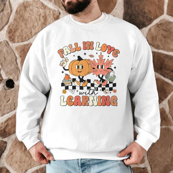 Fall In Love With Learning Teacher Retro Thanksgiving Men Graphic Sweatshirt, novelty gifts, funny gifts Fall In Love With Learning Teacher Retro Thanksgiving Men Graphic Sweatshirt, novelty gifts, funny gifts