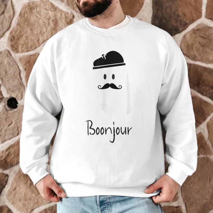 French Teacher Halloween Bonjour Ghost Men Graphic Sweatshirt, novelty gifts, funny gifts