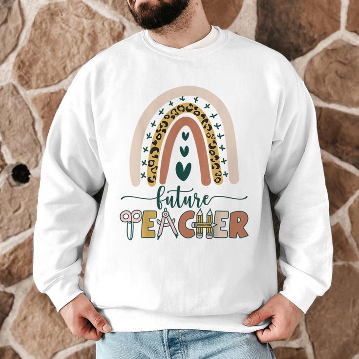 Future Teacher Boho Rainbow Leopard New Grad Student Men Graphic Sweatshirt, novelty gifts, funny gifts