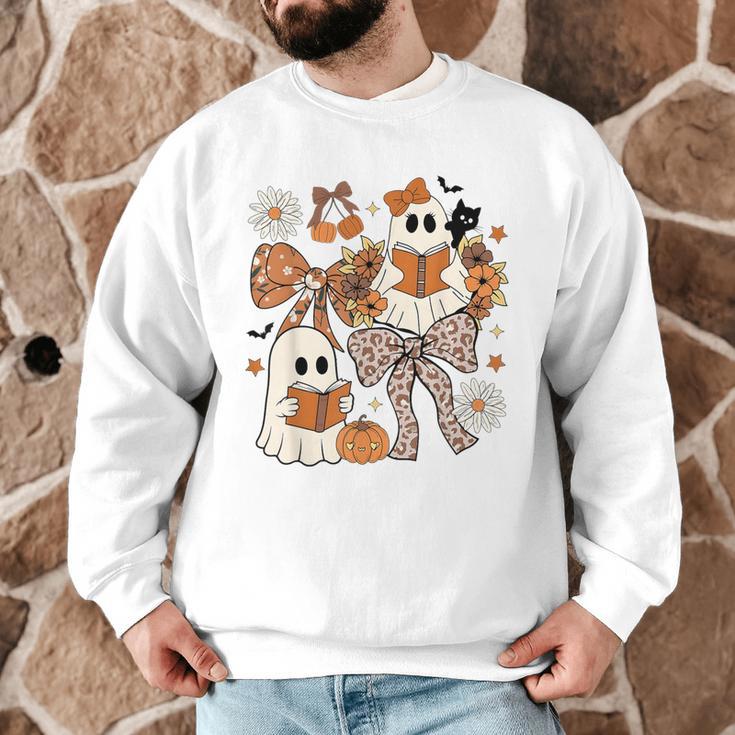 Ghost Reading Books Halloween Bow Spooky Teacher Student Men Graphic Sweatshirt, novelty gifts, funny gifts Ghost Reading Books Halloween Bow Spooky Teacher Student Men Graphic Sweatshirt, novelty gifts, funny gifts
