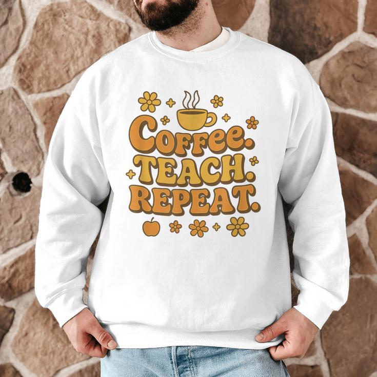 Groovy Coffee Teach Repeat Retro Teacher Men Graphic Sweatshirt, novelty gifts, funny gifts Groovy Coffee Teach Repeat Retro Teacher Men Graphic Sweatshirt, novelty gifts, funny gifts